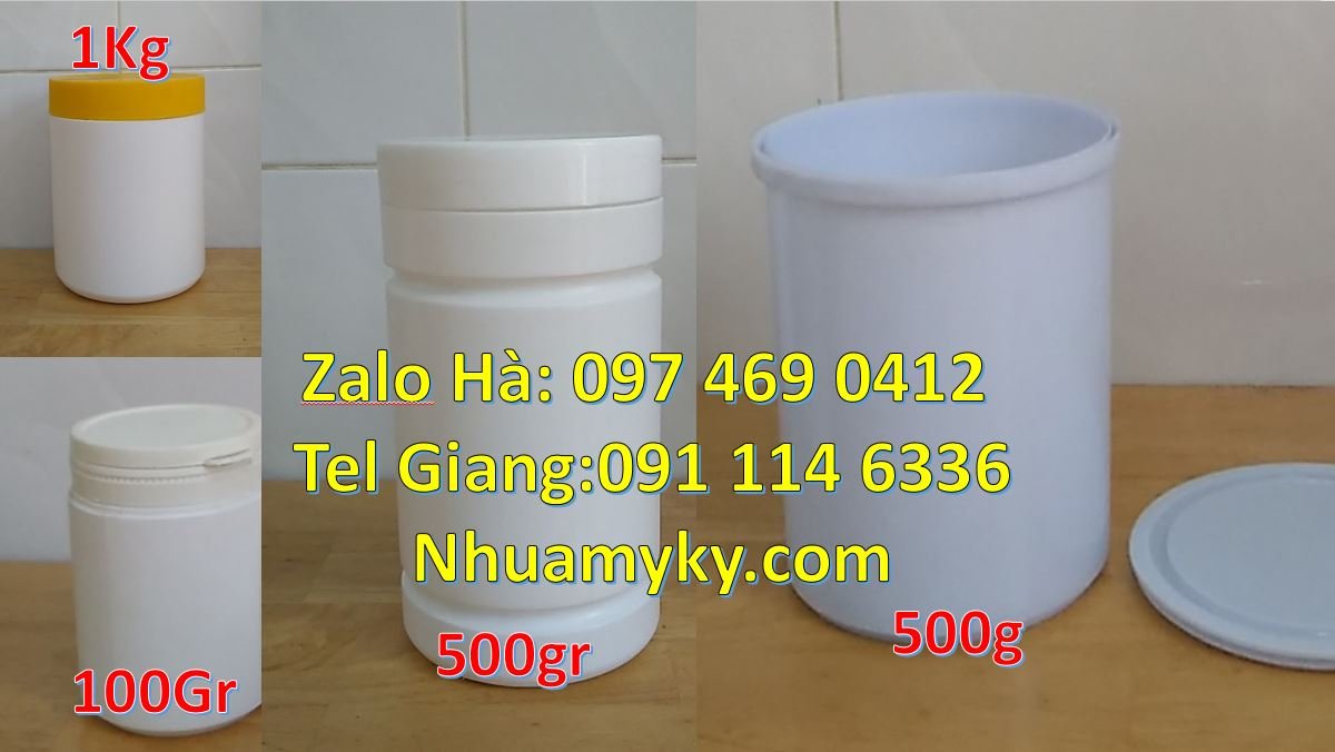 Bán hũ nhựa 500g đựng bánh kẹo mứt,hũ nhựa 100g đựng bột ngọt gia vị