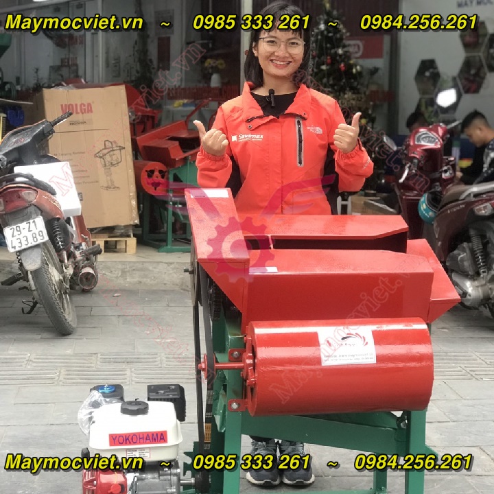 Máy tuốt lạc, đậu phộng mini chạy xăng động cơ 6.5HP