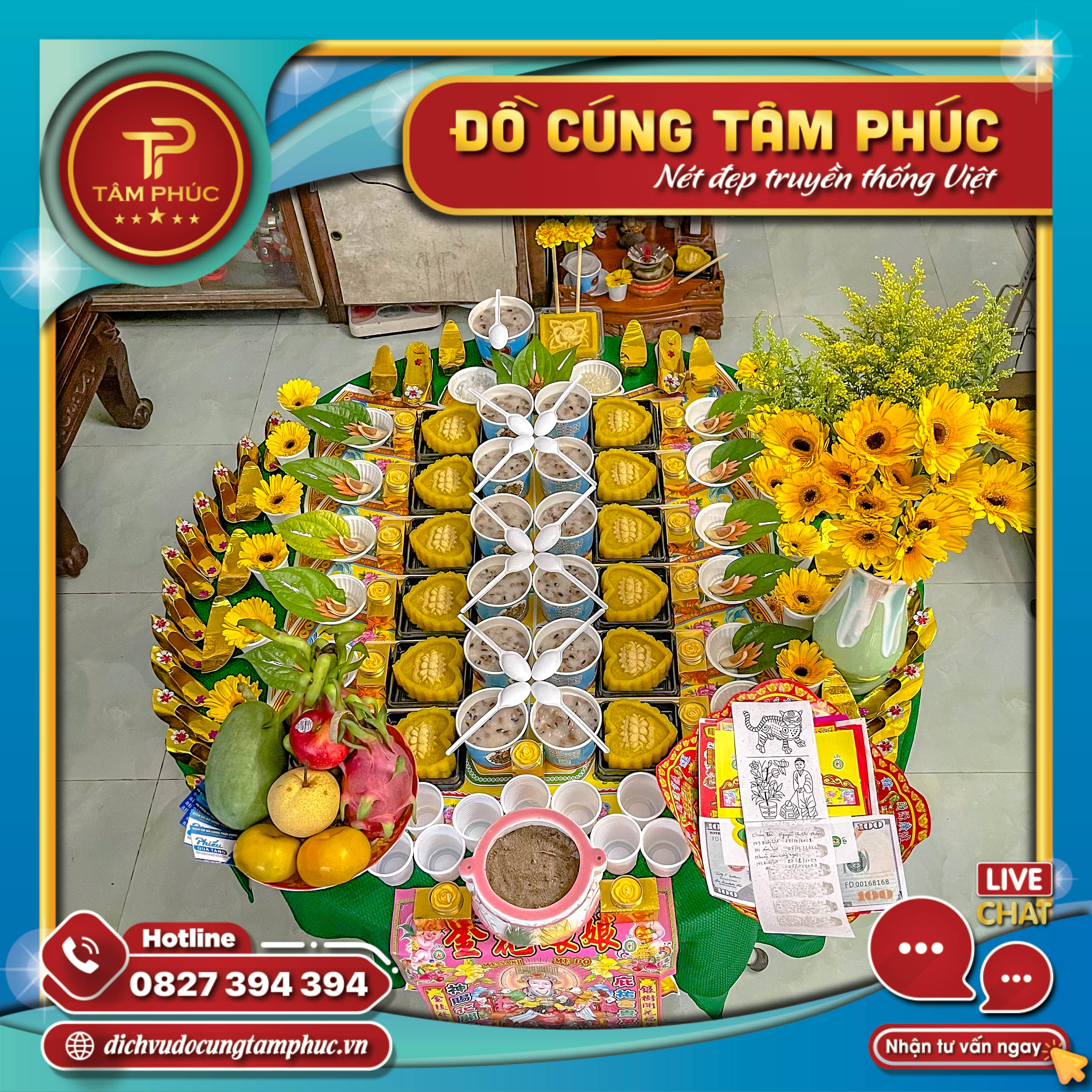 Mâm cúng Đầy Tháng, Thôi Nôi gói Chay cho các bé