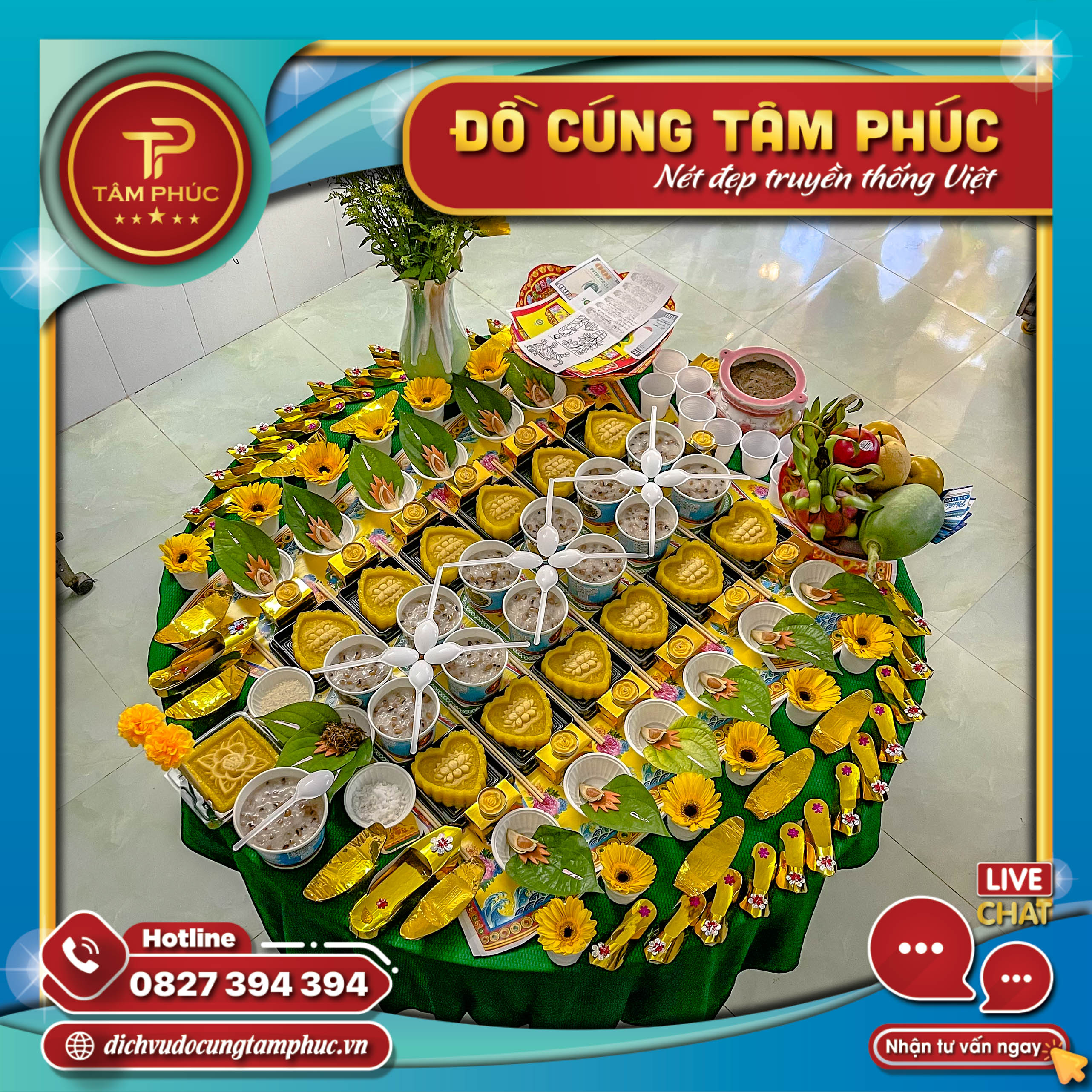 Mâm cúng Đầy Tháng, Thôi Nôi gói Chay cho các bé