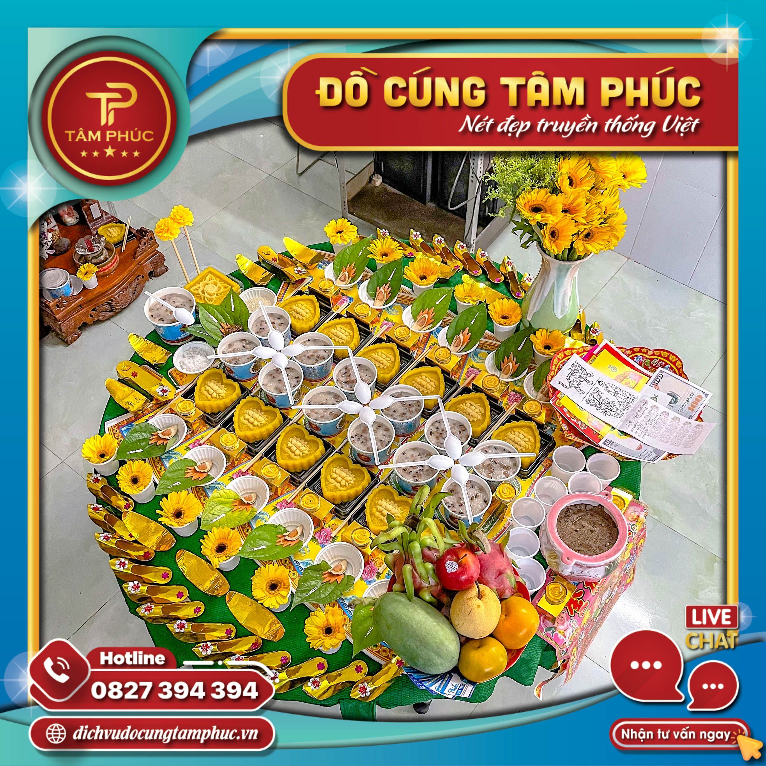 Mâm cúng Đầy Tháng, Thôi Nôi gói Chay cho các bé