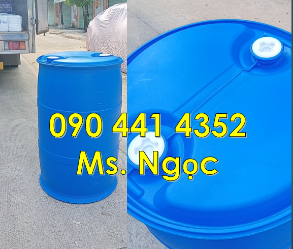 Thùng phuy nhựa 30 lít đựng hóa chất, thùng phuy 50 lít xanh mới 100%