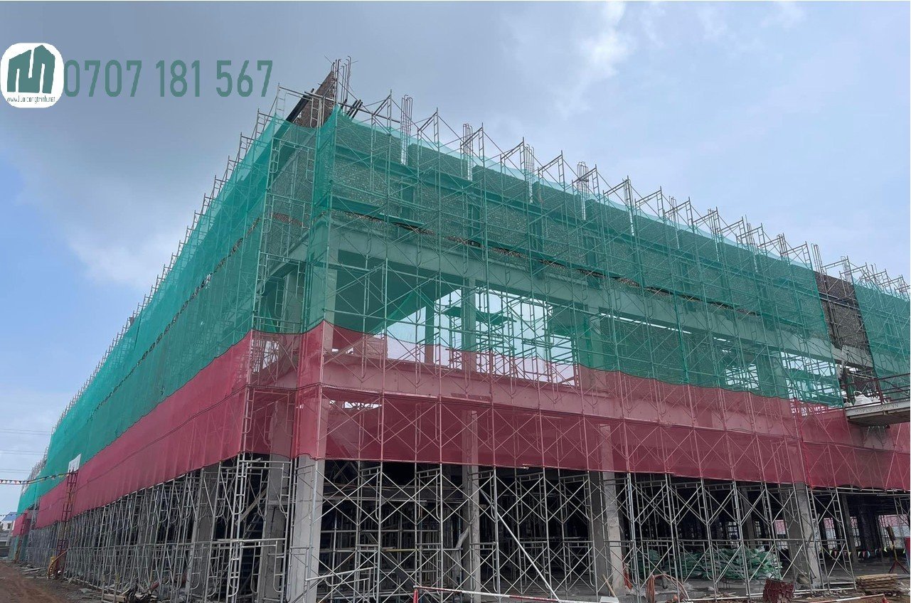 Lưới công trình bao che chống bui màu xanh ngọc