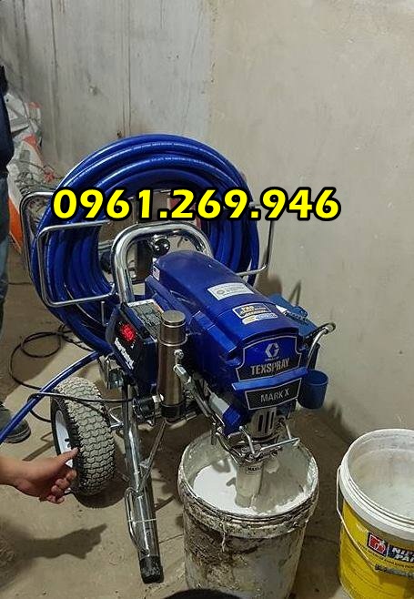 Máy phun bột bả, bột trét Graco Mark X phun chống thấm, bả matit đặc