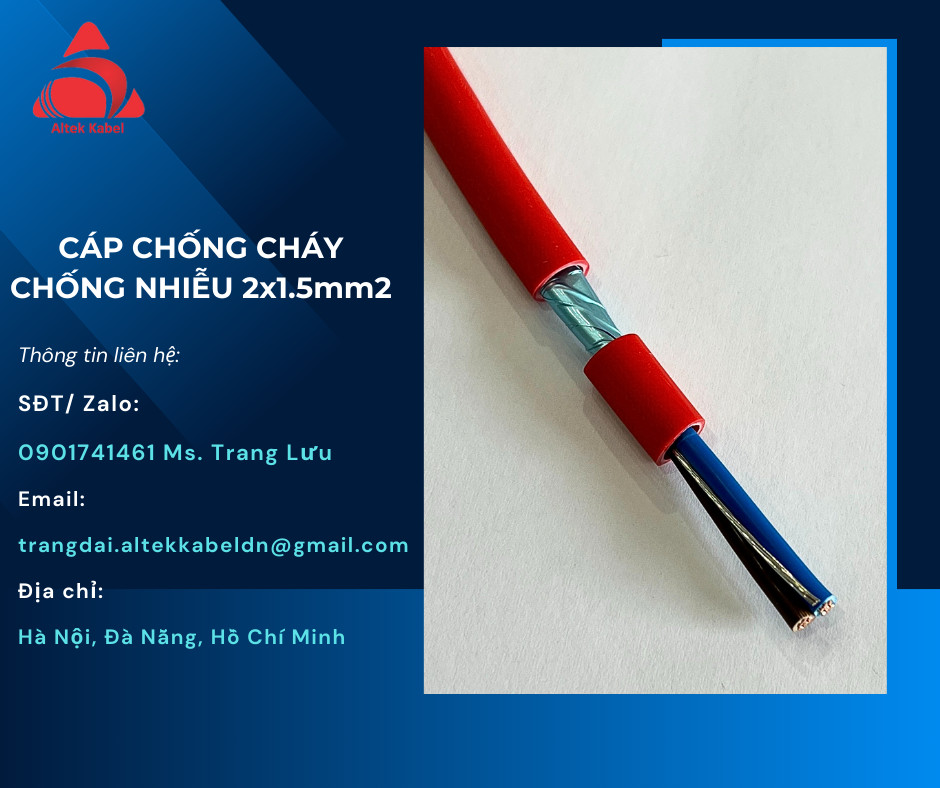 Dây tín hiệu loại 2x1,5mm2 chống cháy, chống nhiễu hãng Altek Kabel