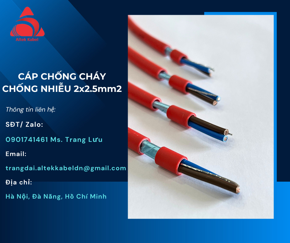 Dây tín hiệu loại 2x1,5mm2 chống cháy, chống nhiễu hãng Altek Kabel