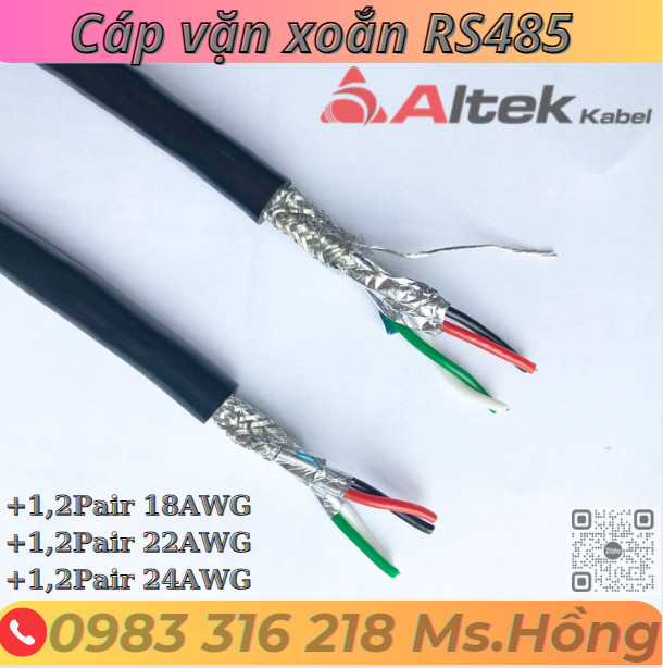 Cáp tín hiệu vặn xoắn chống nhiễu theo cặp RS485