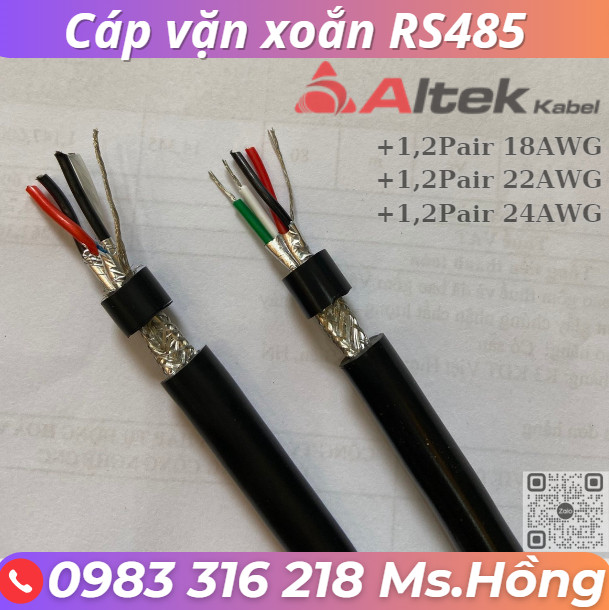 Cáp tín hiệu vặn xoắn chống nhiễu theo cặp RS485