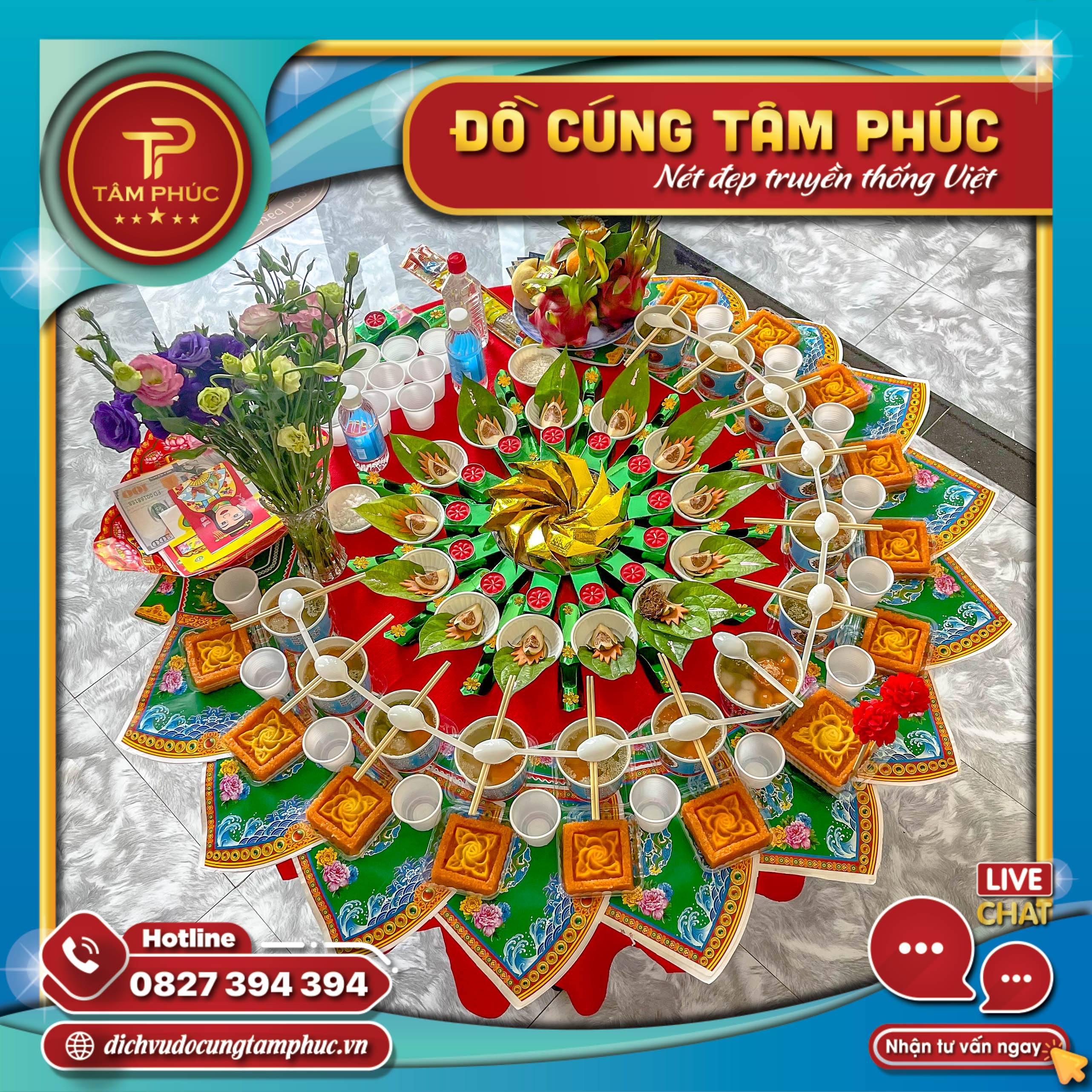 Mâm cúng Đầy Tháng gói chay các các bé yêu.