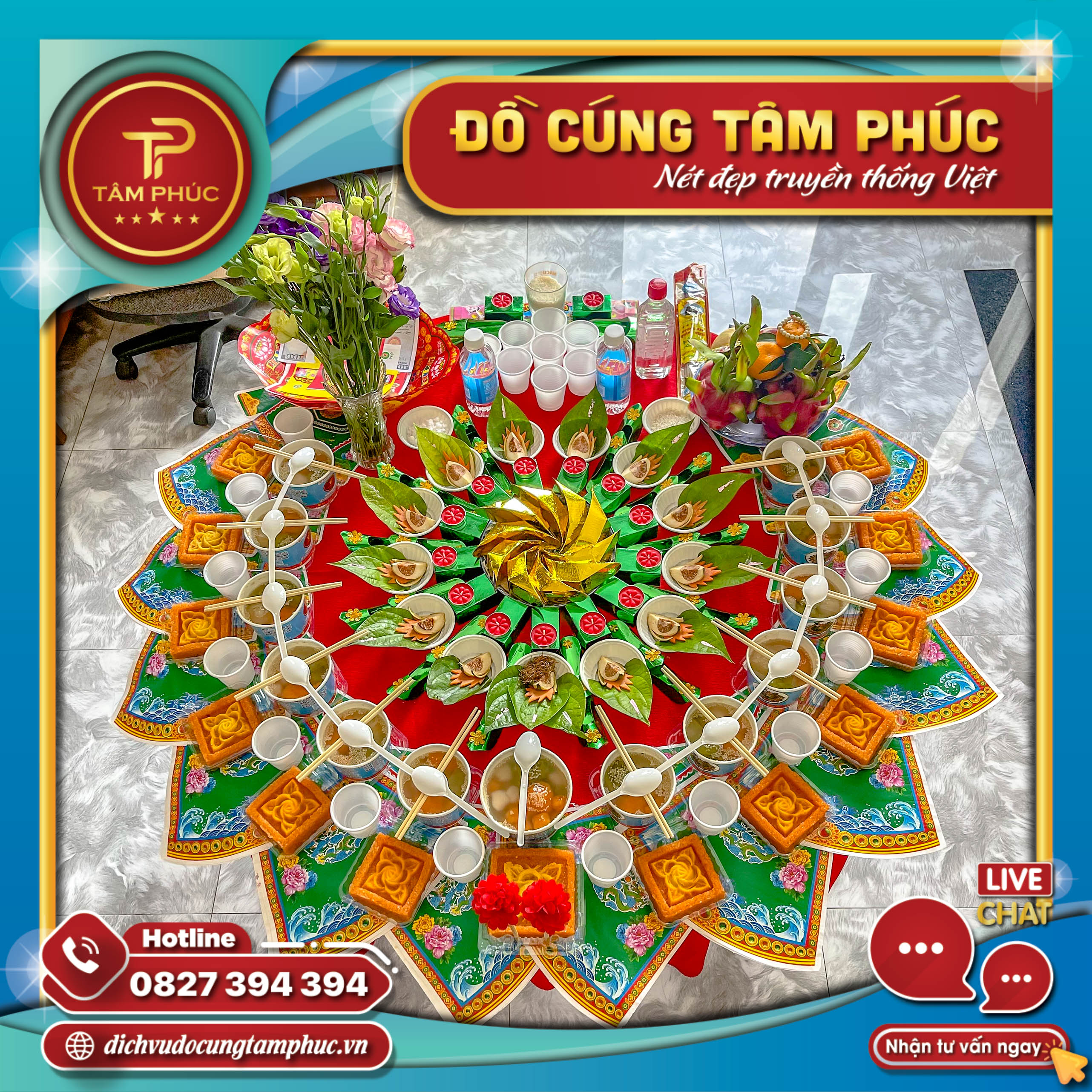 Mâm cúng Đầy Tháng gói chay các các bé yêu.