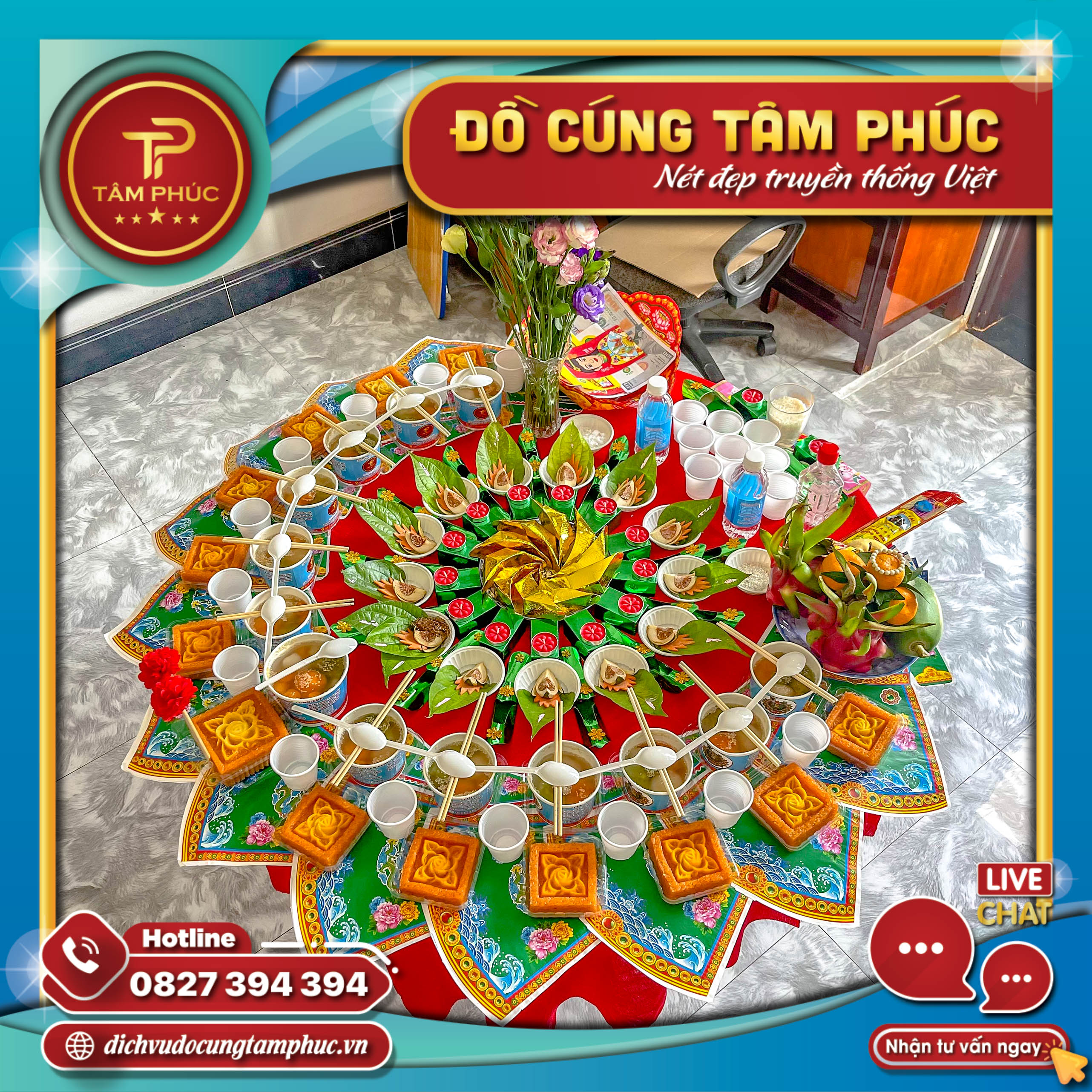 Mâm cúng Đầy Tháng gói chay các các bé yêu.
