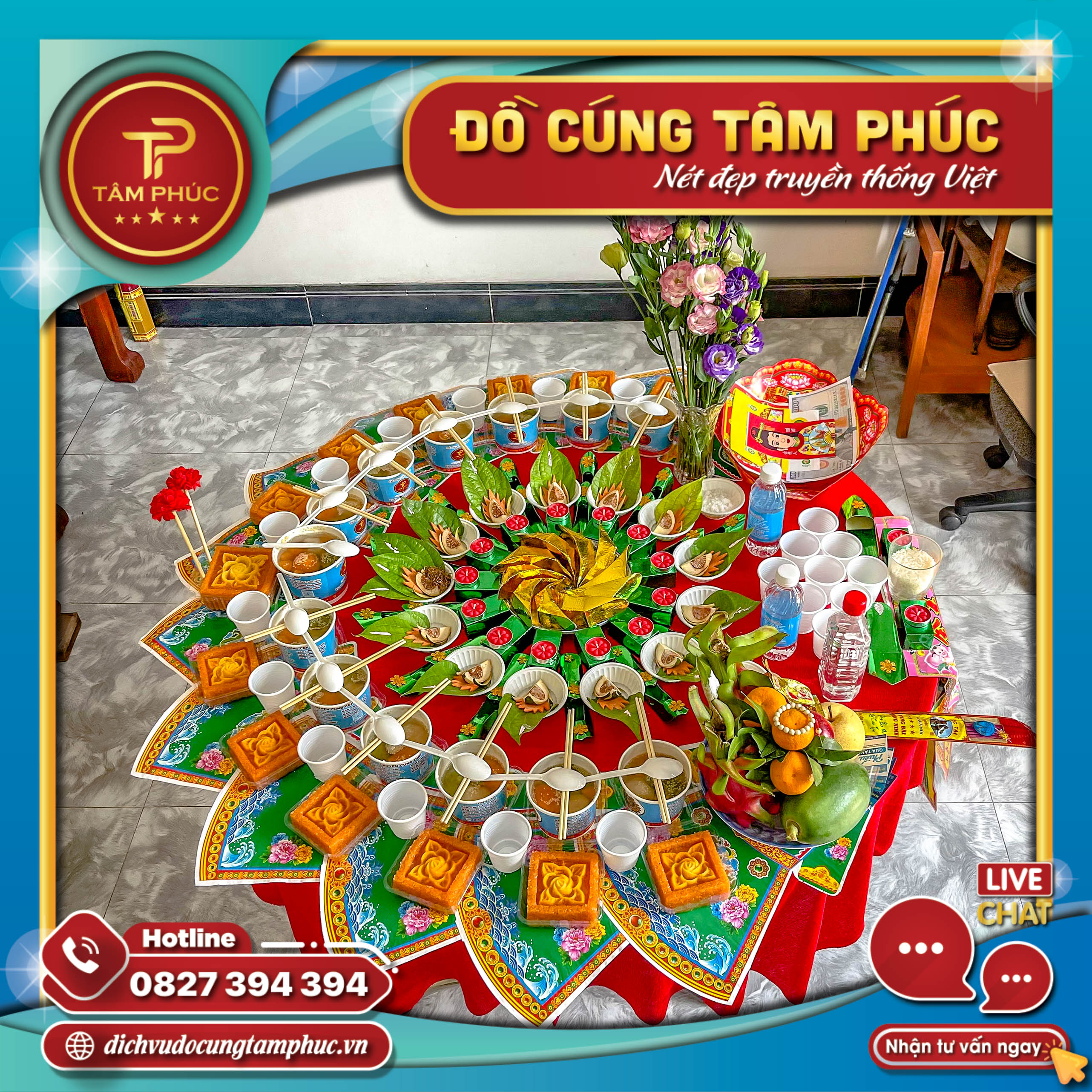 Mâm cúng Đầy Tháng gói chay các các bé yêu.
