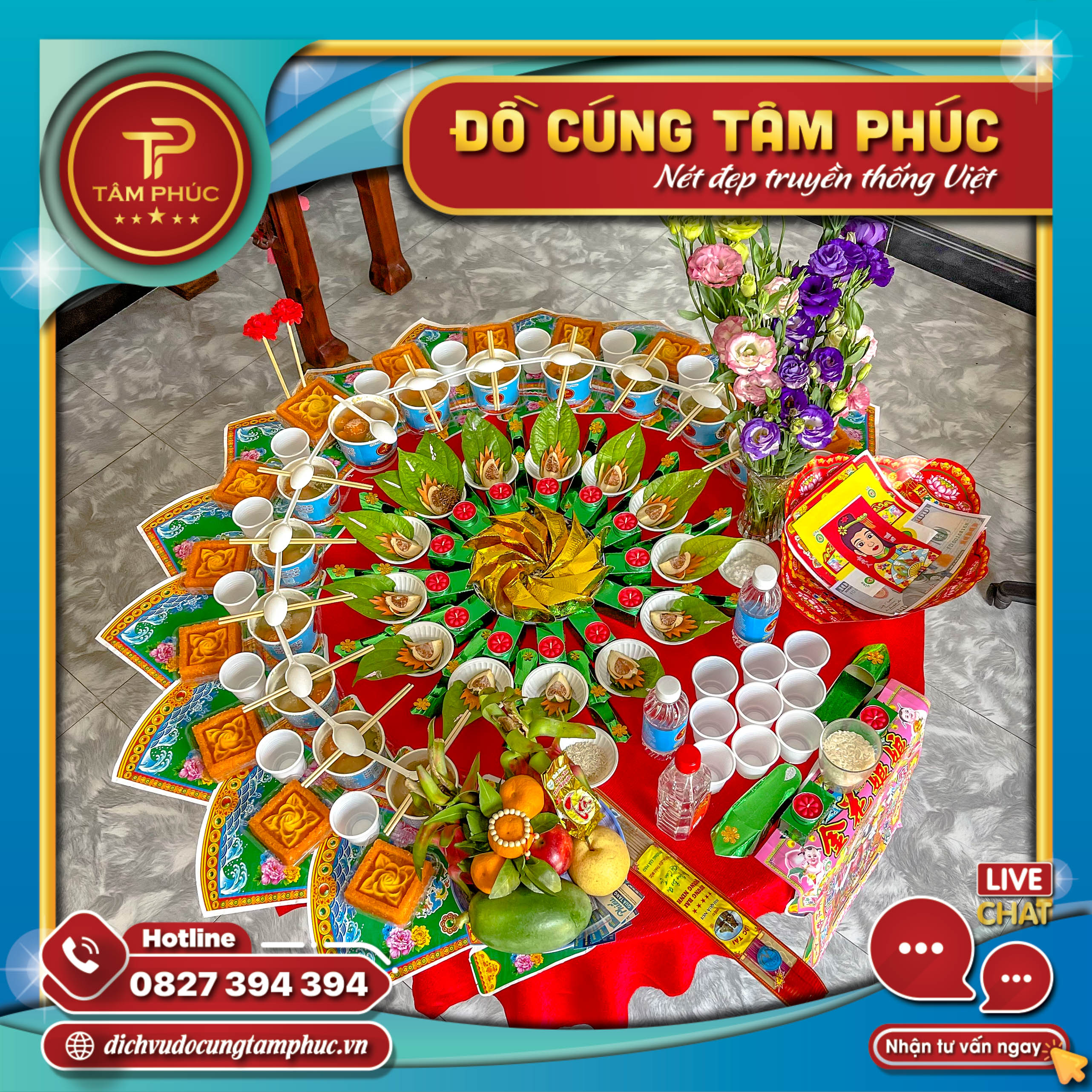 Mâm cúng Đầy Tháng gói chay các các bé yêu.
