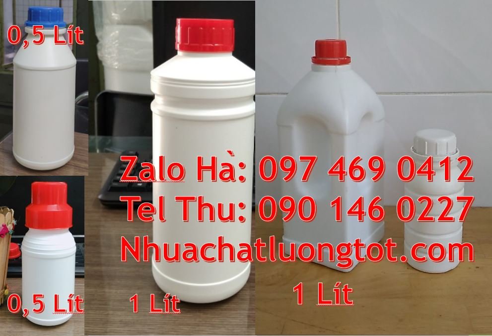 Bán chai nhựa 1l có nắp thoát khí màu trắng,chai nhựa 0.5l đựng sữa ta