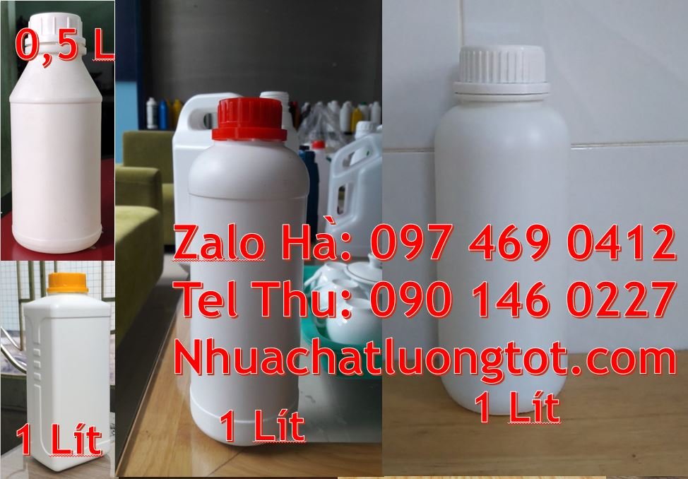 Bán chai nhựa 1l có nắp thoát khí màu trắng,chai nhựa 0.5l đựng sữa ta