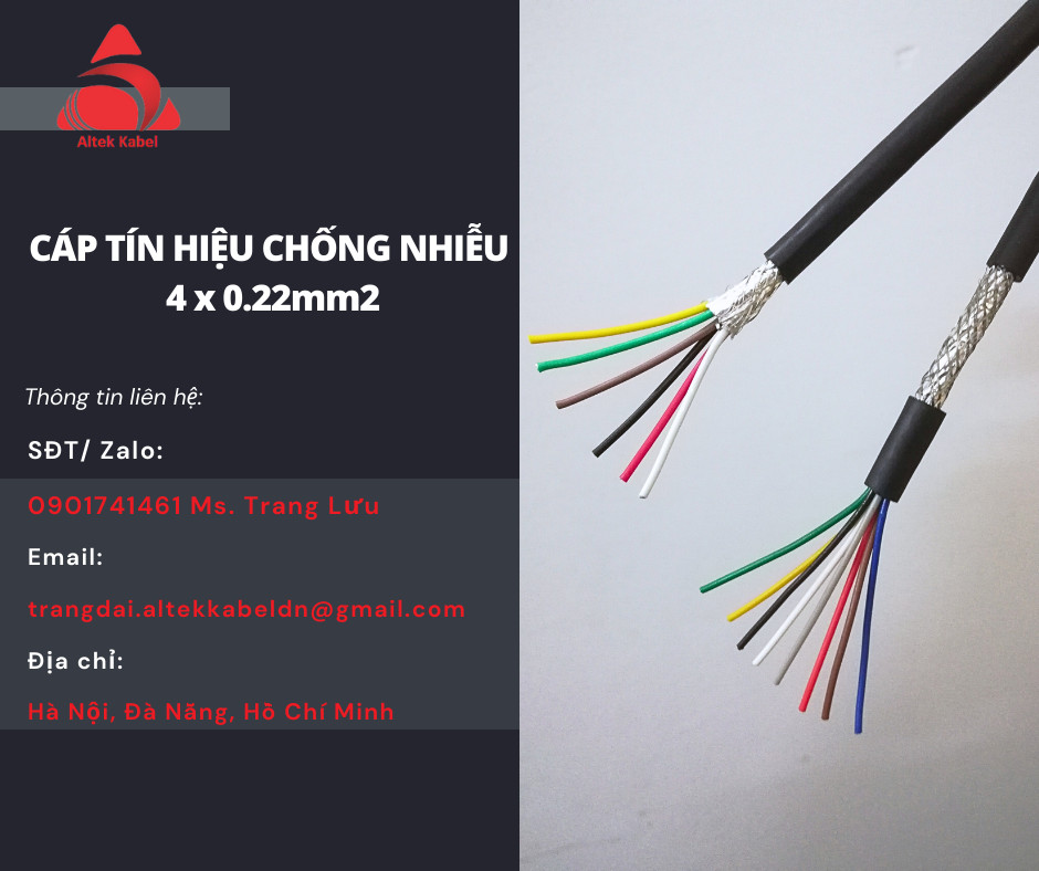 Dây tín hiệu chống nhiễu 4x0.22mm2 hãng Altek Kabel