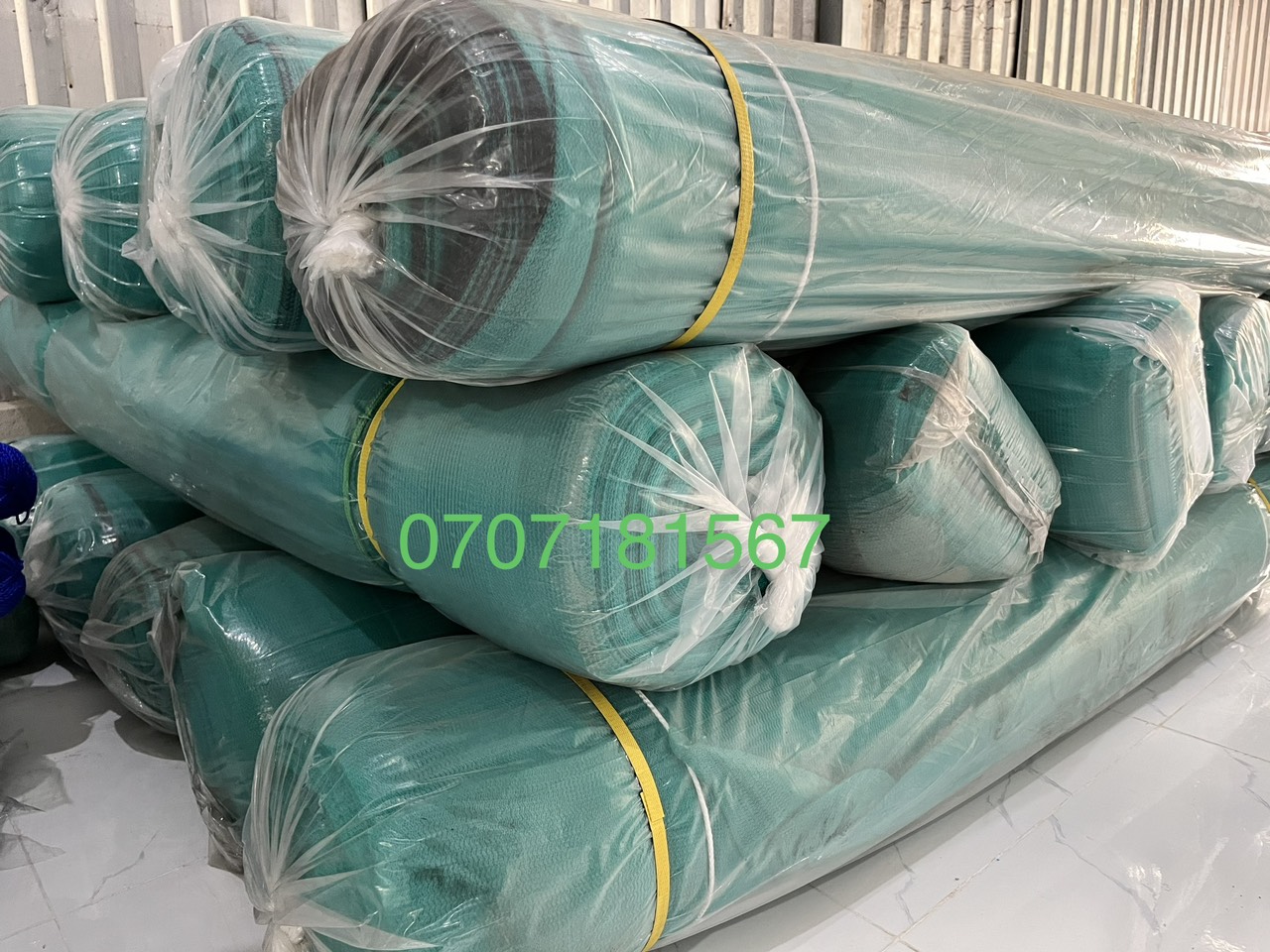 Lưới công trình, lưới bao che màu xanh ngọc 60g