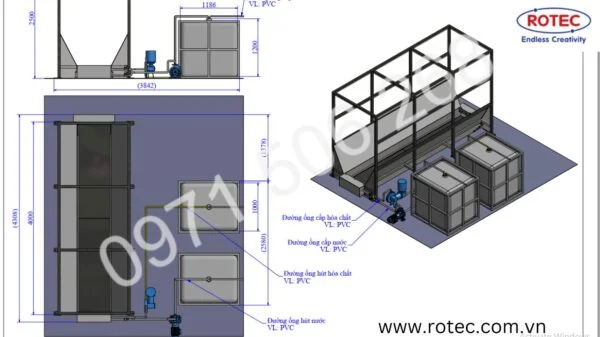 Dự án máng nhúng chân bò Rotec Việt Nam