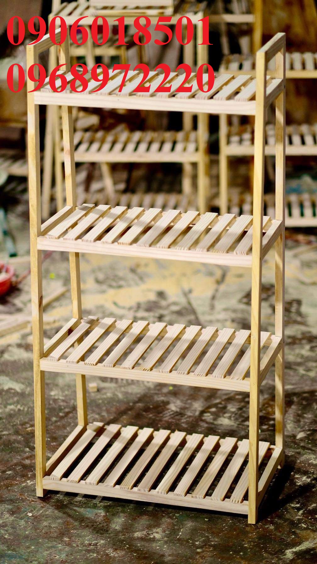 Kệ gỗ kê chậu cây cảnh, decor vườn tại Đà Nẵng 0906018501