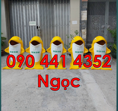 Chuyên sx thùng rác hình con vật, thùng rác cá heo, thùng rác cá chép