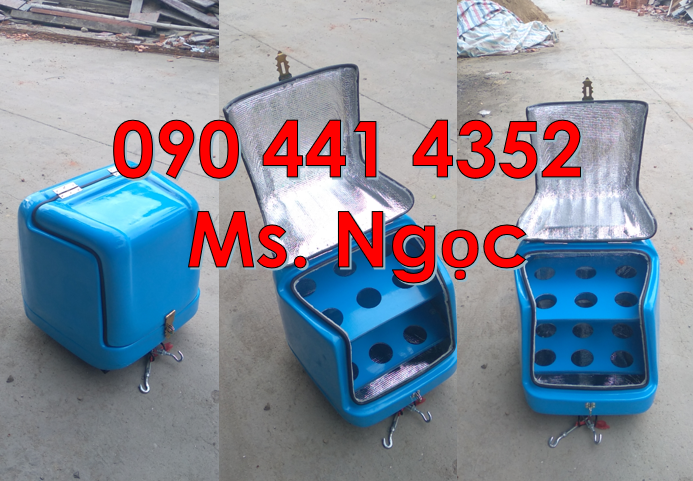 Thùng ship cà phê cỡ đại, thùng nhựa chở hàng sau xe máy tiện lợi