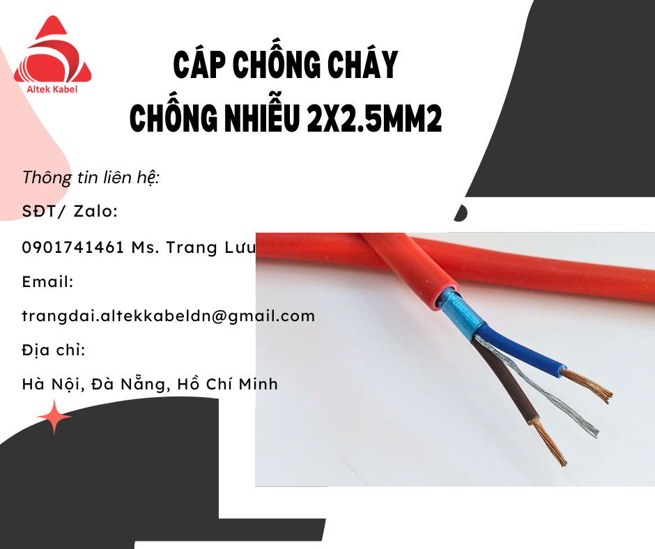 Dây tín hiệu 2x2.5mm2 chống cháy, chống nhiễu Altek Kabel