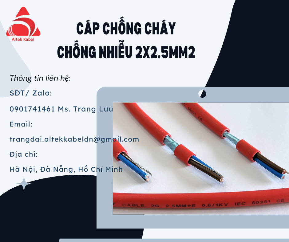 Dây tín hiệu 2x2.5mm2 chống cháy, chống nhiễu Altek Kabel