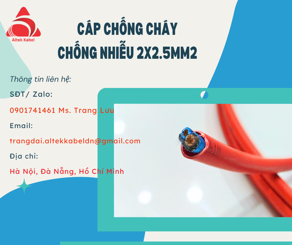 Dây tín hiệu 2x2.5mm2 chống cháy, chống nhiễu Altek Kabel