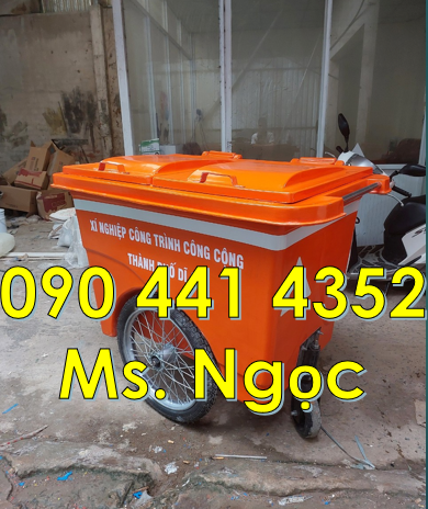 PP xe thu gom rác 1000 lít y tế, xe đẩy rác 660 lít trong bệnh viện TP