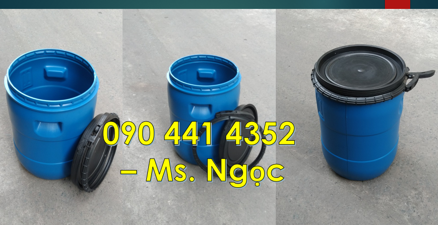 Thùng phuy nhựa 30 lít đựng hóa chất, thùng phuy 50 lít xanh mới 100%