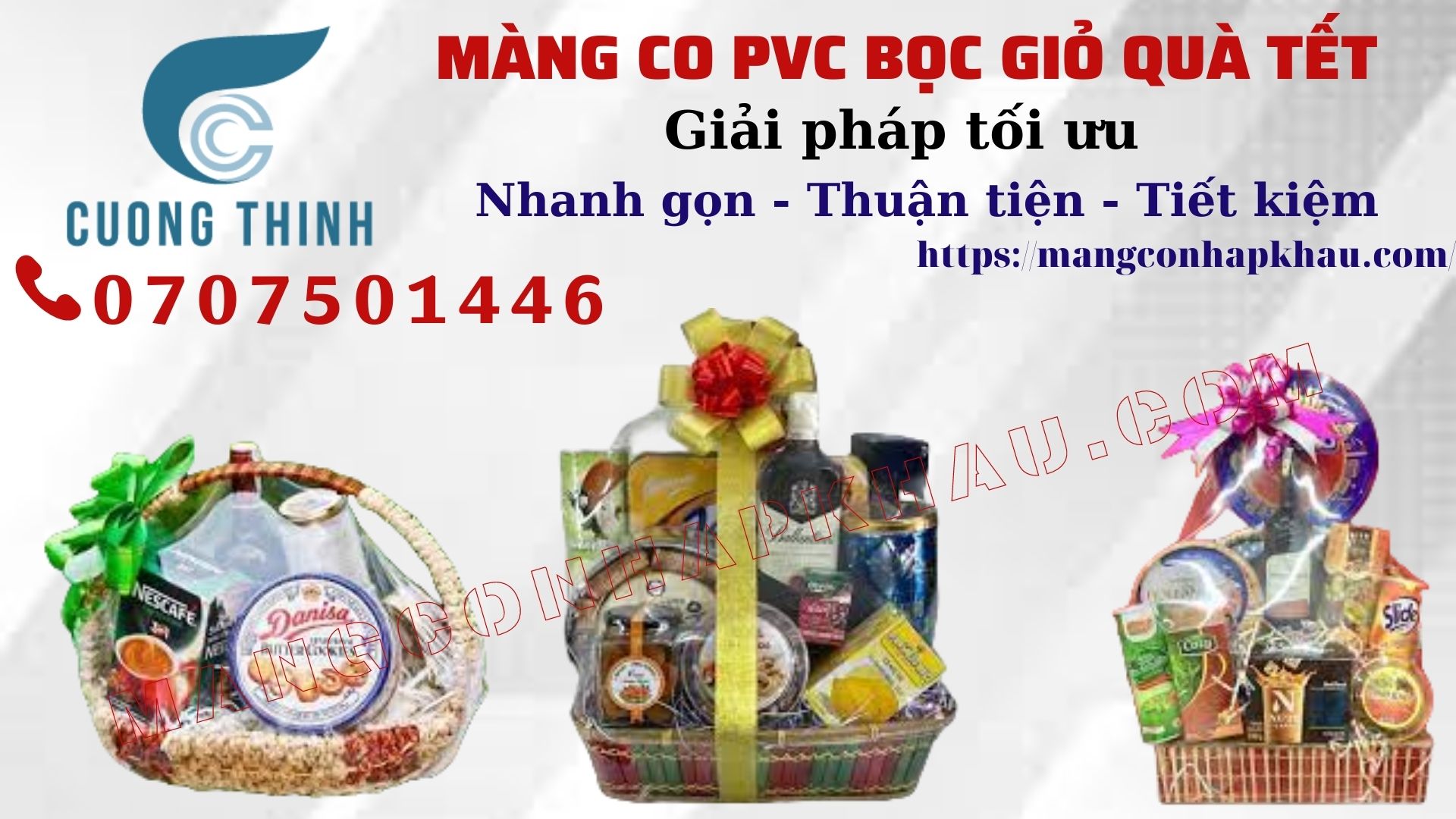 mua màng co giỏ quà tết giá rẻ ép cong tại xưởng