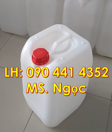 Gía can nhựa 30 lít vuông trắng, can nhựa 25 lít đựng hóa chất, thùng
