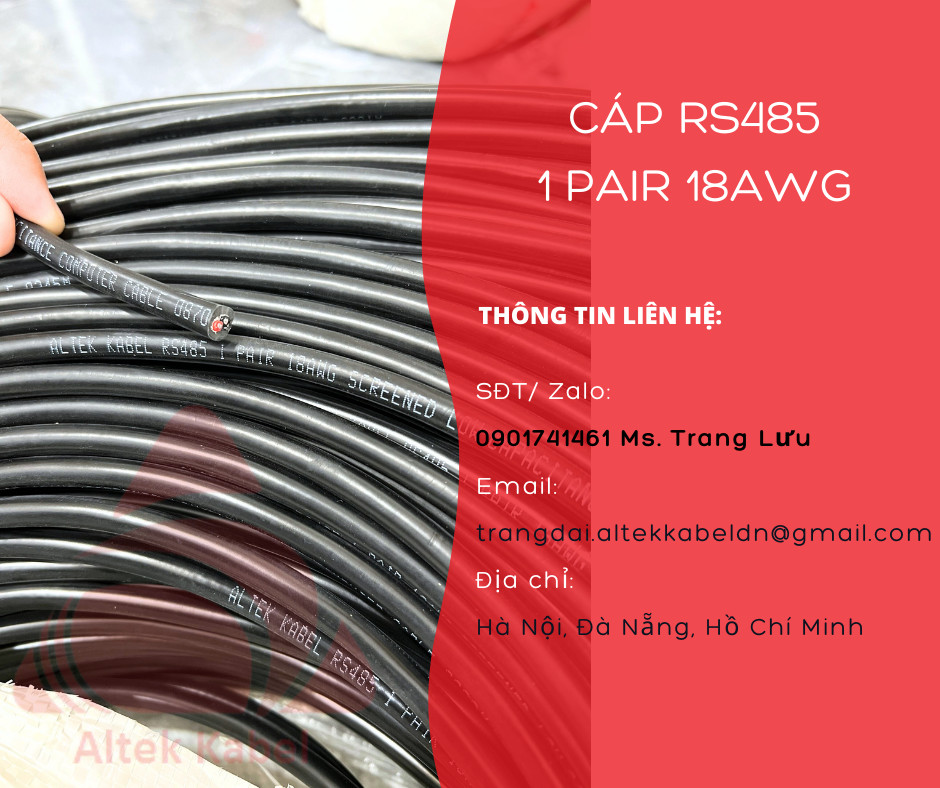 Cáp RS485 1 pair 18awg Altek Kabel tại Đà Nẵng, Hà Nội, Hồ Chí Minh