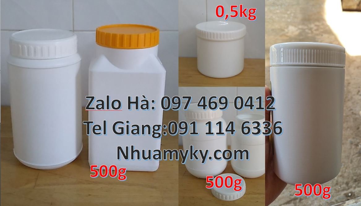 Bán hũ nhựa 500ml đựng muối trắng,hũ nhựa 250g đựng mật ong chất lượng