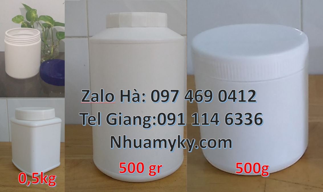 Bán hũ nhựa 500ml đựng muối trắng,hũ nhựa 250g đựng mật ong chất lượng