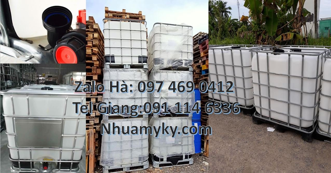 Bán tank nhựa 1000l có van xả,thùng nhựa ibc 1000l vuông trắng giá rẻ