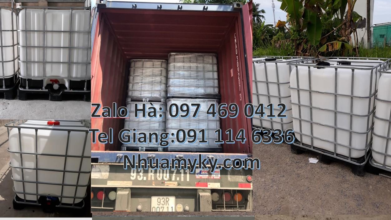 Bán tank nhựa 1000l có van xả,thùng nhựa ibc 1000l vuông trắng giá rẻ