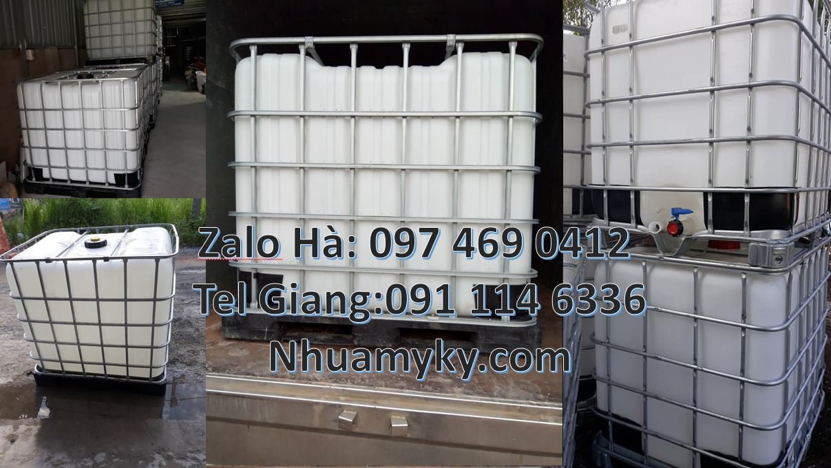 Bán tank nhựa 1000l có van xả,thùng nhựa ibc 1000l vuông trắng giá rẻ