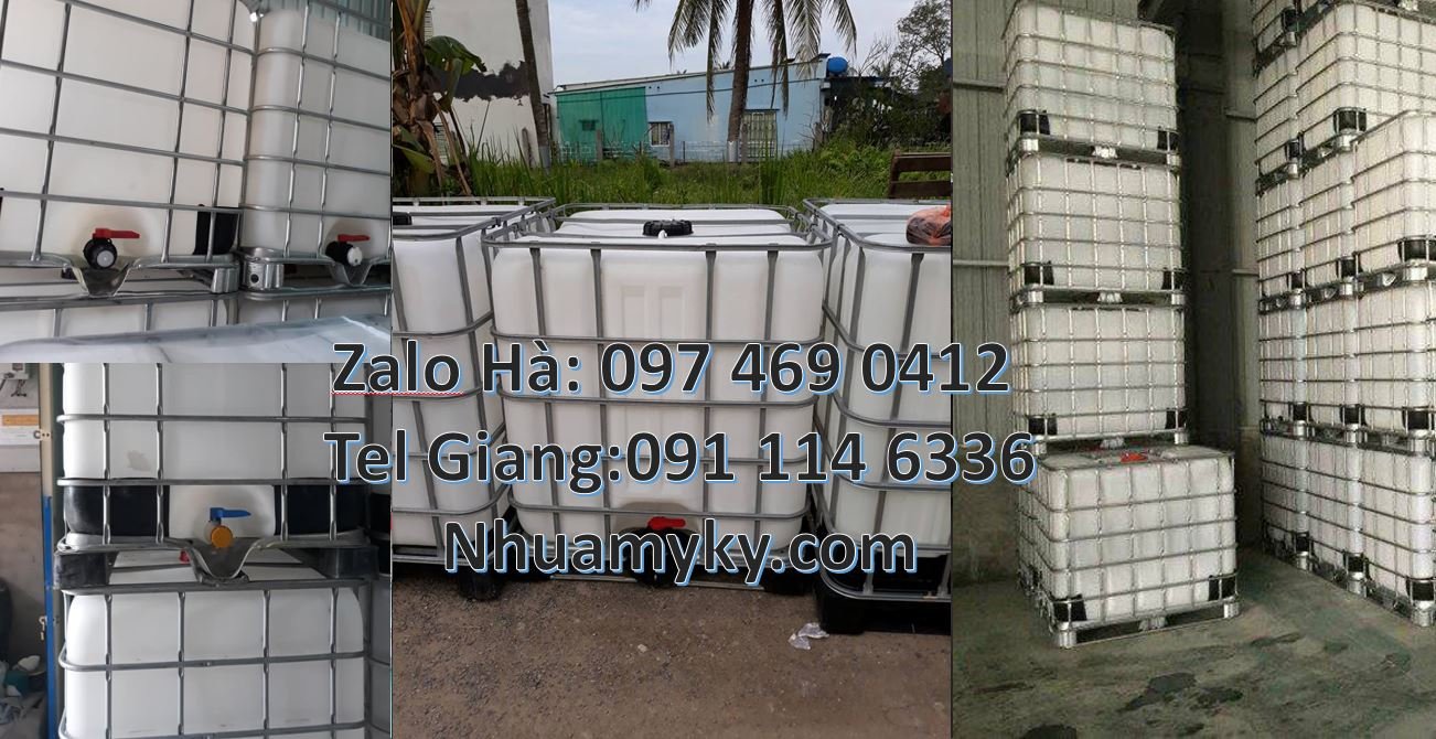 Bán tank nhựa 1000l có van xả,thùng nhựa ibc 1000l vuông trắng giá rẻ