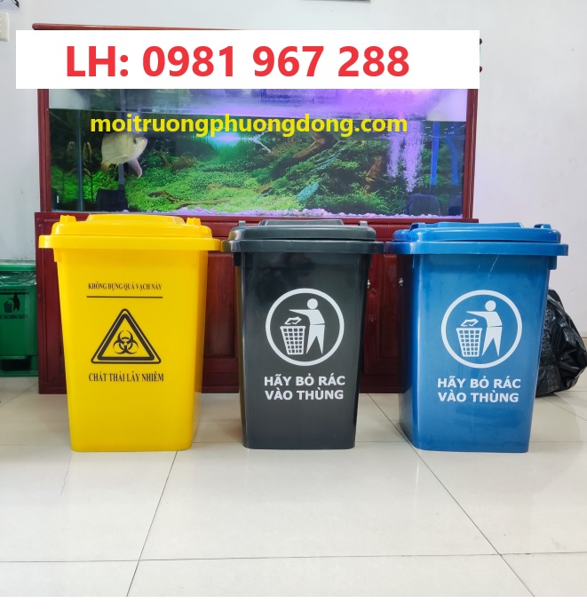 Bán thùng rác 60L 4 bánh xe giá rẻ tại Miền Bắc