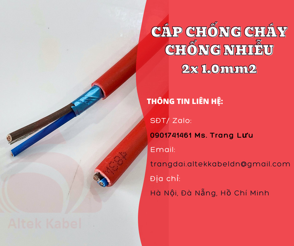 Dây nguồn báo cháy 2x1.0mm2 chống cháy, chống nhiễu