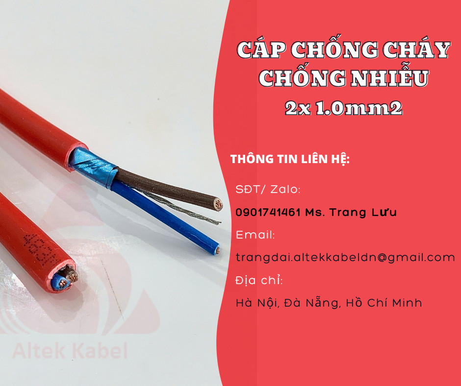 Dây nguồn báo cháy 2x1.0mm2 chống cháy, chống nhiễu