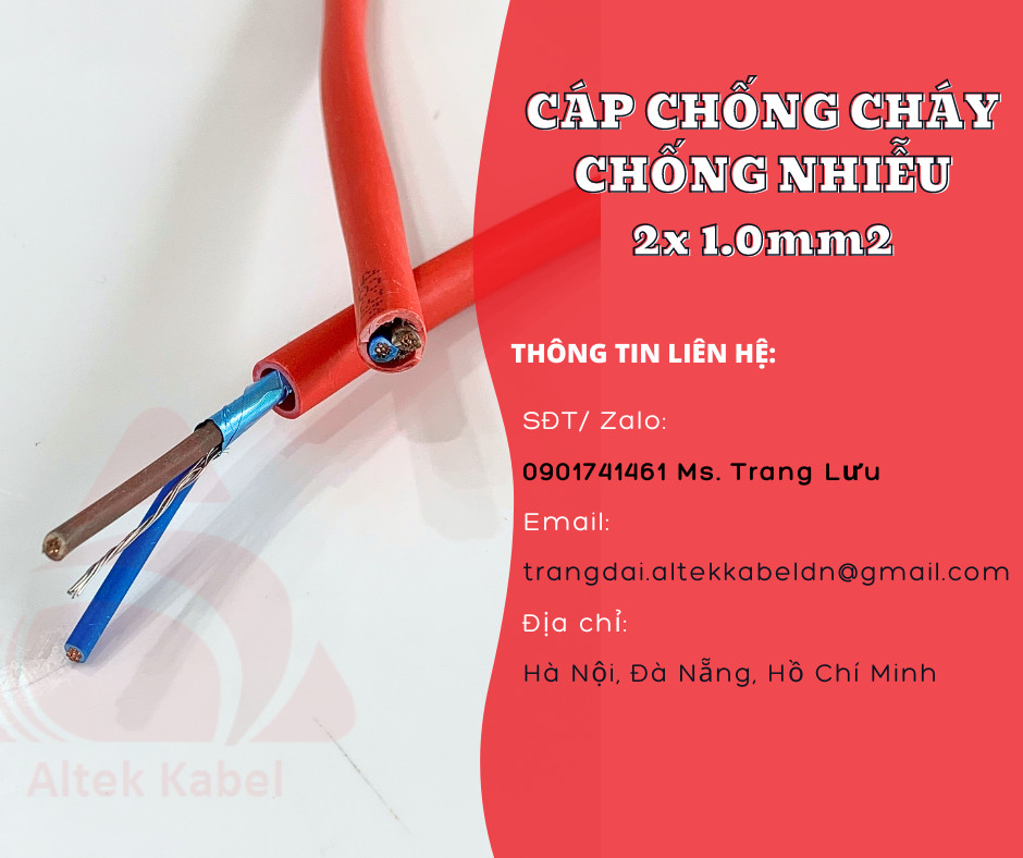 Dây nguồn báo cháy 2x1.0mm2 chống cháy, chống nhiễu