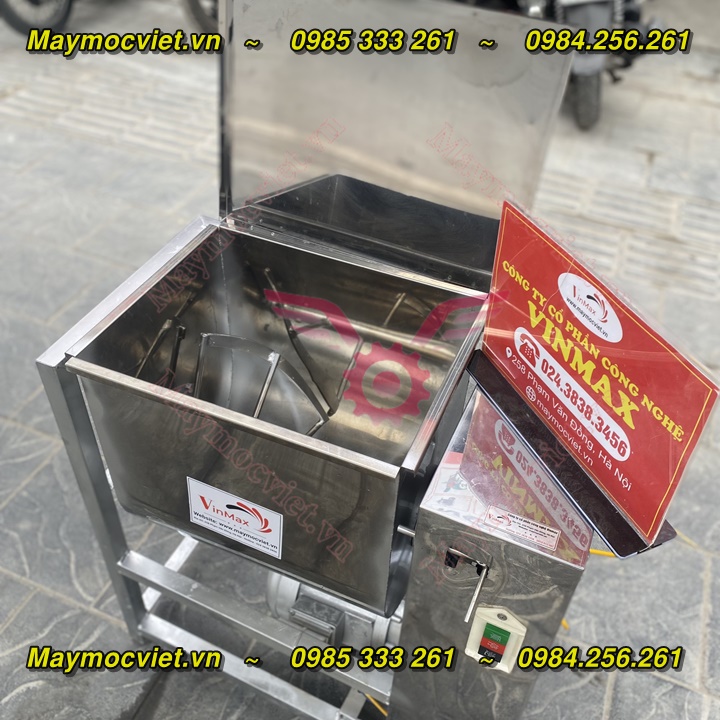 Máy trộn nằm ngang giá rẻ tẩm gia vị thực phẩm 15kg/ mẻ