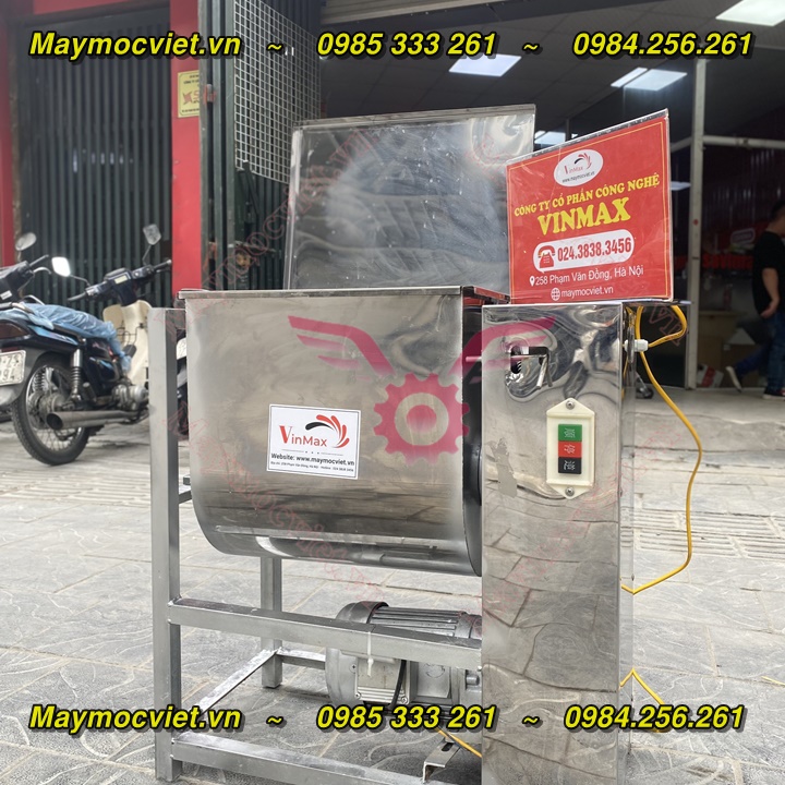 Máy trộn nằm ngang giá rẻ tẩm gia vị thực phẩm 15kg/ mẻ