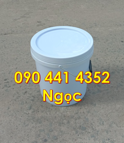 Vỏ thùng sơn 5 lít vàng, xô nhựa 10 lít, thùng đựng sơn 20 lít trắng