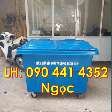 PP xe thu gom rác 1000 lít y tế, xe đẩy rác 660 lít trong bệnh viện TP