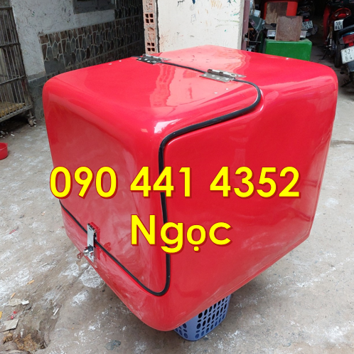 Thùng chở hàng cỡ lớn màu cam, sx thùng ship hàng màu sắc yêu cầu