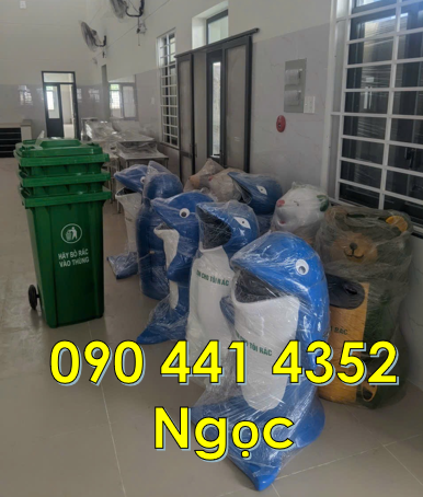 Thùng đựng rác con chim cánh cụt, thùng rác cá chép, thùng rác cá heo