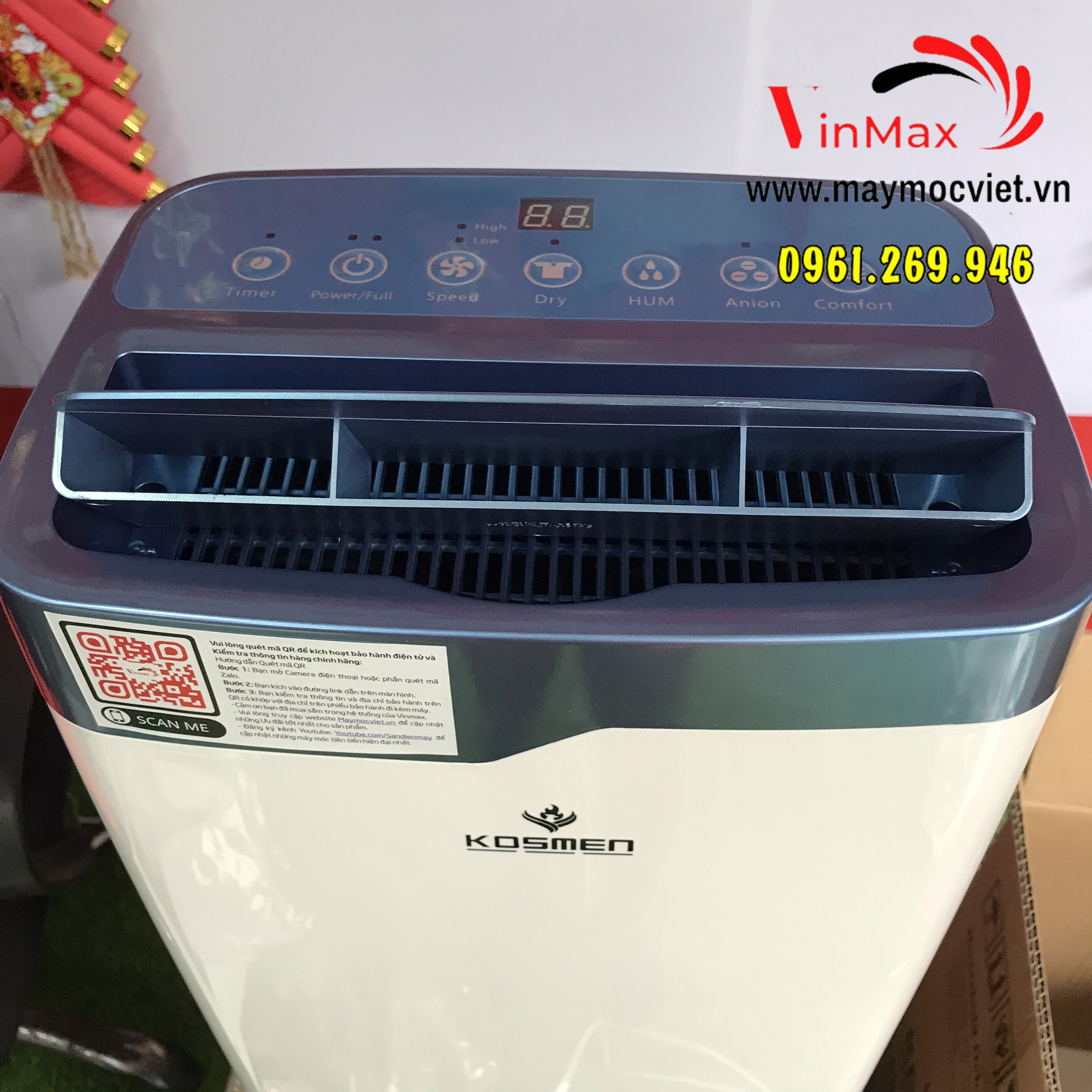 Máy hút ẩm Kosmen KM20N công suất 20L bảo vệ gia đình mùa nồm ẩm